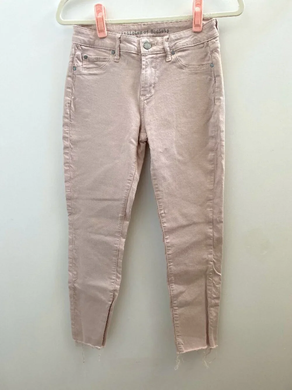 Articles of Society Mauve Raw Hem Skinny Jeans Size 26